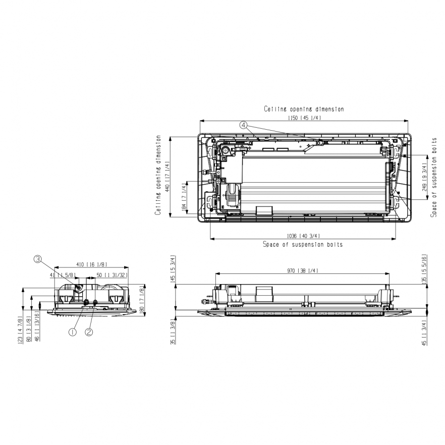 SAMSUNG BEVĖJĖS MULTI-SPLIT 1-KRYPTĖS 2.6/2.9KW KASETĖS VIDINIS BLOKAS; KOMPLEKTUOJAMAS SU APDAILA - Image 3